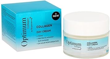 Superdrug Optimum Collagen moisturising Day Cream with spf 50 ml and UVA and UVB filters + Night Cream 50ml with peptide and minerals - BUNDLE set of 2