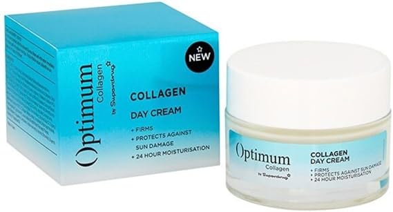 Superdrug Optimum Collagen moisturising Day Cream with spf 50 ml and UVA and UVB filters + Night Cream 50ml with peptide and minerals - BUNDLE set of 2