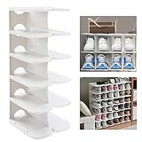 TXALWIQ 6-Tier Thickening Shoe Rack, Free Standing Shoe Organizer for Closet, Lazy Shoe Cubby, Free