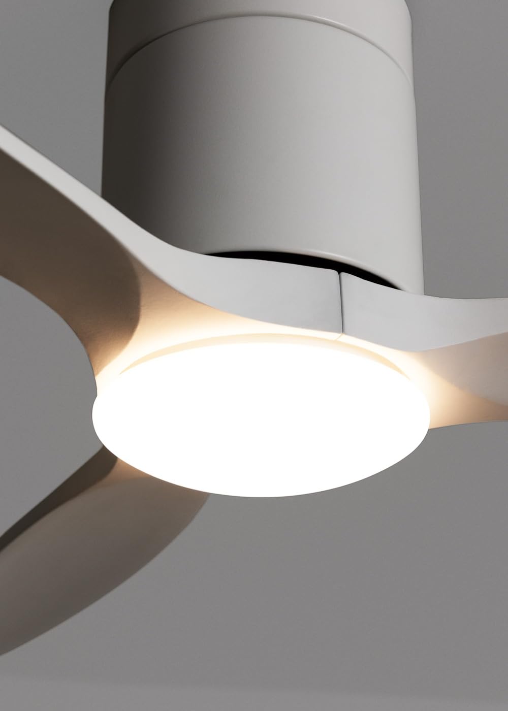 CREATE / WIND CALM SLIM LIGHT/Ventilateur de plafond avec lumière blanc télécommande / 40W, Silencieux, Ø132 cm, 6 vitesses, plafonnier slim light, fonction été-hiver, LED 3 températures
