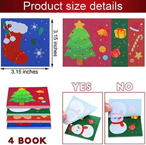 40 Sets Christmas Stick Pens and Sticky Notes, 36 Pieces Holiday Ballpoint Pens and 4 Kinds Christmas Style Self-Stick Notes, Christmas Characters Writing Pens Notepads for Christmas Decoration Party