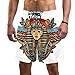 Produktbild Lorvies Herren Badeshorts im antiken Ägypten, goldener Pharao, Sonne, Augen und Flügel, Horus, Gott, Strand, Boardshorts, schnelltrocknend, Größe L Gr. XL, multi
