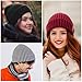 HONGTEYA 3 Pack Winter Beanie for Men Women, Thicken Thermal Plush Lined Beanie Fashion Warm Knit Hat for Cold Weather (Black+Gray+Wine Red)