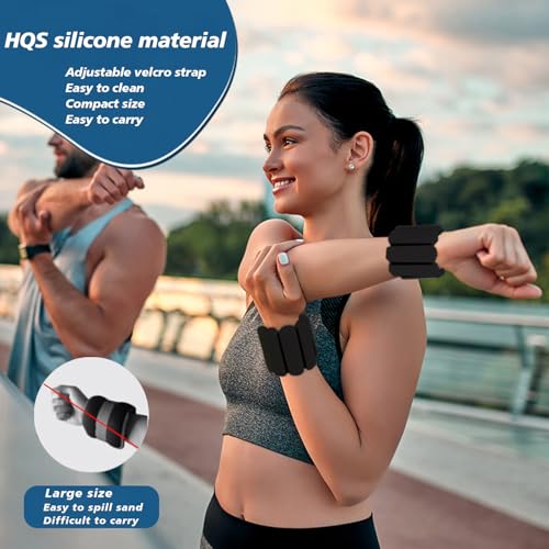 Image of Wrist Ankle Weights for Women 2 Pack(1lb Each), Ideal for Strength Training | Adjustable Silicone Wearable Arm and Leg Weights for Pilates, Gym, Yoga, Cardio. Waterproof, Anti slip, Sweat Proof