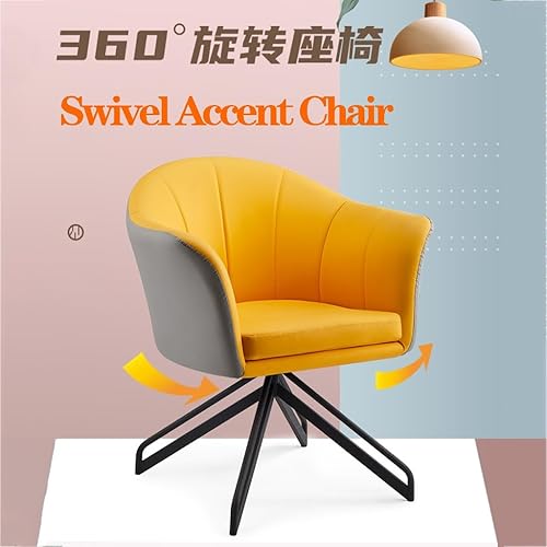 Miniatura 4 de WIGSELBL Silla de escritorio de oficina sin ruedas, sillón de respaldo medio, moderno, giratorio, silla de tocador, asiento ancho, silla de trabajo