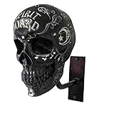 Motorrad Helm Schädel Halter, Skelett Hof Dekor, Harz Craft Schädel Helm Ständer für Mäntel Caps Baseball Rugby Helme (E)