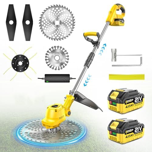 Rasentrimmer mit Akku, highsam 9' Bürstenlose Freischneider mit...