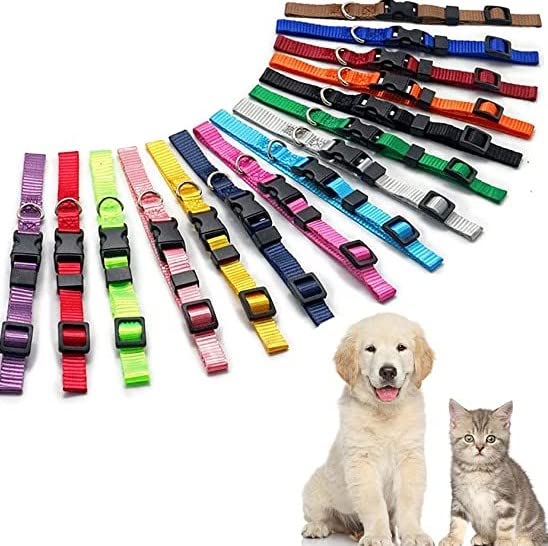 Image of Puppy ID Collars I Identification Soft Nylon I Puppy Collars, Adjustable Breakaway Safety I Whelping Litter Collars for Newborn I Puppies Kitten I Pack of-1 (10MM Plain Collar)