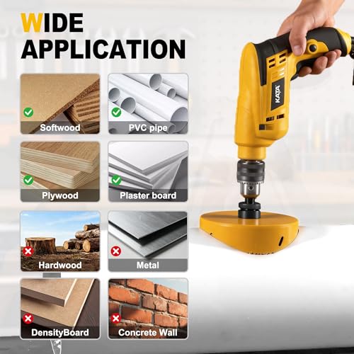 Image of KATA 6 & 4-1 /4 Hole Saw for Recessed Lights with Dust Bowl, 6 & 4.25 Inch Hole Cutter for LED Can Lighting, Drywall Ceiling Cutting, Recessed Lighting Hole Saw Kit with Silicone Dust Catcher