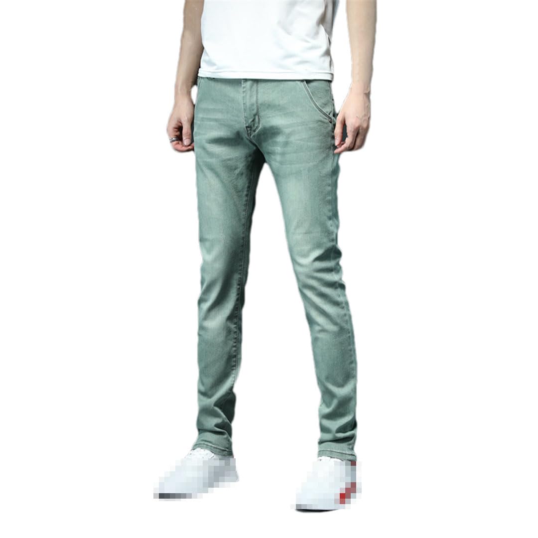Vogrtcc Pantaloni in Denim Slim Casual da Uomo in Cotone