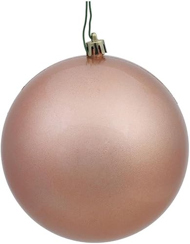 Vista 57 de Vickerman Adorno de bola de caramelo rojo de 12 pulgadas, inastillable y resistente a los rayos UV, confiable y listo para colgar, adornos rojos