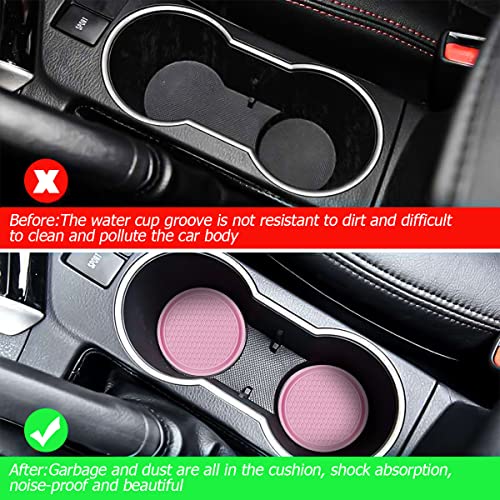 Car Cup Holder Coaster, 4 Pack Non-Slip Insert Coasters, Universal Durable Auto Cup Mat, 2.75 Inch Flexible Silicone Pad for Car Interior, Vehicle Accessories for Men and Women - Thumbnail 5