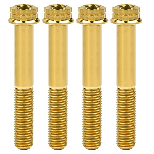 Titanium Flange M10 Bolt (M10x70mm Pitch 1.25mm, Gold)