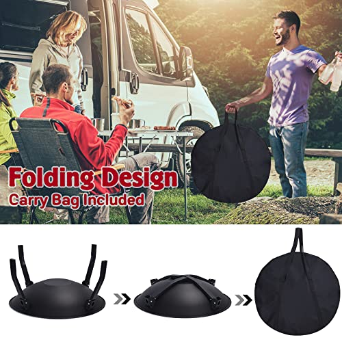 Cogesu Fire Pit, Fire Pits For Outside, 22 Inch Portable Folding Wood Burning Firepit With Carry Bag Spark Screen & Poker Stick, 2 Pack Grate For Camping Picnic Backyard Garden #TOP5