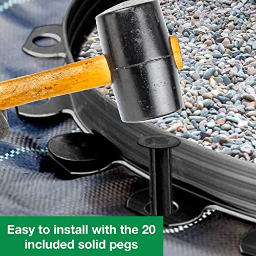 Transform Your Outdoor Space with 10m of Flexible Graphite Garden Edging Border - Complete with 20 Securing Pegs for Perfect Flower Beds, Lawns, and Pavement Design (40mm High). Set by MYPURECORE - 7