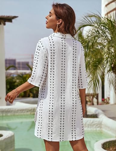 Image of Blooming Jelly Womens Swimsuit Coverups White Chiffon Bathing Suit Cover Up Bikini Swimwear Beach Dress Outfits
