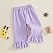 Girls Pants Plaid Wide Leg Toddler Flare Pants Elastic Waist Hem Bottoms 9m 12m 18m 24m 2t 3t 4t 5t Baby Outfits (Purple, 2-3 Years)