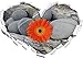 Orange Gerbera Entre la Forme des Pierres de Coeur Zen dans Le Regard 3D, Mur ou Un Autocollant de Porte Format: 92x64.5cm, Stickers muraux, Stickers muraux, Wanddekoratio