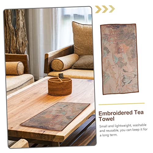 Toalla de té decorativa y absorbente con bordado chino para hogar, pack de 4 8