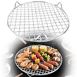 Multifunktionales BBQ Grill Netz Gitter Rack Grillrost Tragbar Gleichmäßige Wärmeverteilung Grill Mesh für Holzkohlegrill, Gasgrill Outdoor Camping Picknick Zuhause Garten Kochen Wiederverwendbar (E