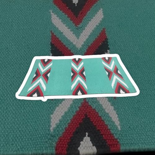 Majestic Ally Western Saddle Blanket, Canyon Diamond Design, New Zealand Wool, Handwoven Horse Tack, 36x34 Inches (Turquoise Red) - Thumbnail 5
