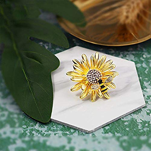 Image of 1X Brooch Bee Daisy Women Corsage Wedding Bridal Pin Dress Scarves Shawl Clip Lady Jewelry Bag Ornament New Released