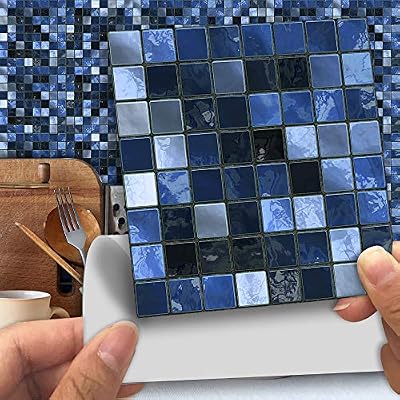 Alwayspon 25 Pcs Self-Adhesive Tile Transfer for Home Decor, Peel and Stick Tile Decal, Water-Proof Backsplash Wall Tile Sticker for Kitchen Bathroom, 4x4inch