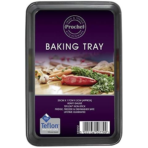 Prochef KB1012 Teflon Silicon Coated Small Oven Tray 25cm x 17cm , Black Cover