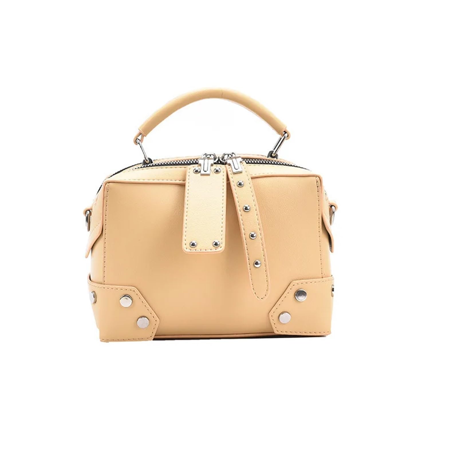 Nietentasche Damen-Umhängetasche, PU-Nieten, multifunktional, Umhängetasche, handverpackt, Make-up, einfarbig, klein, quadratisch