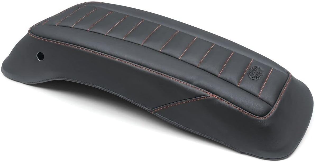 Mustang 77640AB Saddlebag Lid Cover - Deluxe Black/Red
