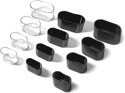 Miniatura 3 de Almohadillas ovaladas para muebles de 0.591 in x 1.181 in, tapas de silicona para patas de silla, tapas ovaladas para extremos de silla, tapón de