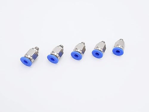 Vista 169 de Empuje para conectar conexión de tubo de 1/8" OD x 1/4" macho NPT rosca, línea de agua recta macho neumática, conectores de empuje rápido