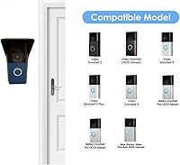 Vista 4 de Kit de soporte de cubierta de lluvia para timbre de puerta compatible con timbres de video 2/3/3Plus/4, soporte de placa de montaje para timbre