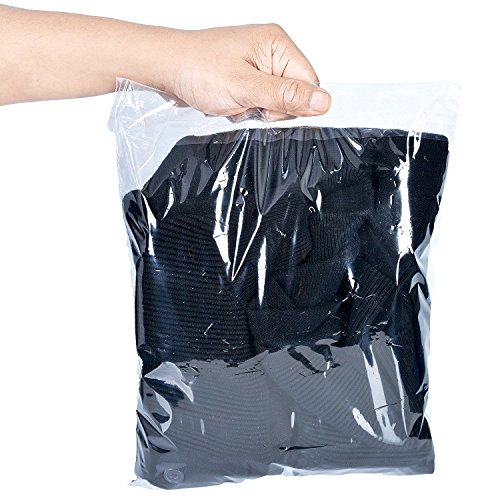 Poly Bags with Suffocation Warning 9x12", 11x14", 14x20" - Large Combo Pack of 300 (100 each size) - Clear Poly Bags by Retail Supply Co - Extra Strong Seal