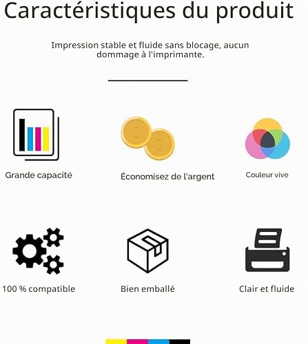 UniPlus Encre E102 ET-3850 ET-3950 ET-4850 ET-2856 ET-2750 Cartouche Compatible pour Epson E102 Multipack Bouteille Compatible pour Epson Ecotank ET-2850 ET-4700 ET-2756 ET-2756 ET-4750 ET-2751 – vue 7