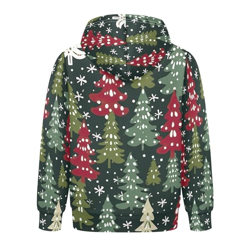 Kids Hoodies Sweaters Christmas Xmas Trees Hooded Sweatshirts with Big Pockets for Boys Girls B04003222