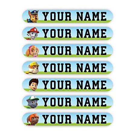 PAW Patrol Theme 100 Mini Personalized Waterproof Custom Name Tag Labels-  Multipurpose Marking for All Ages - Camping Gear, Luggage, Kindergarten