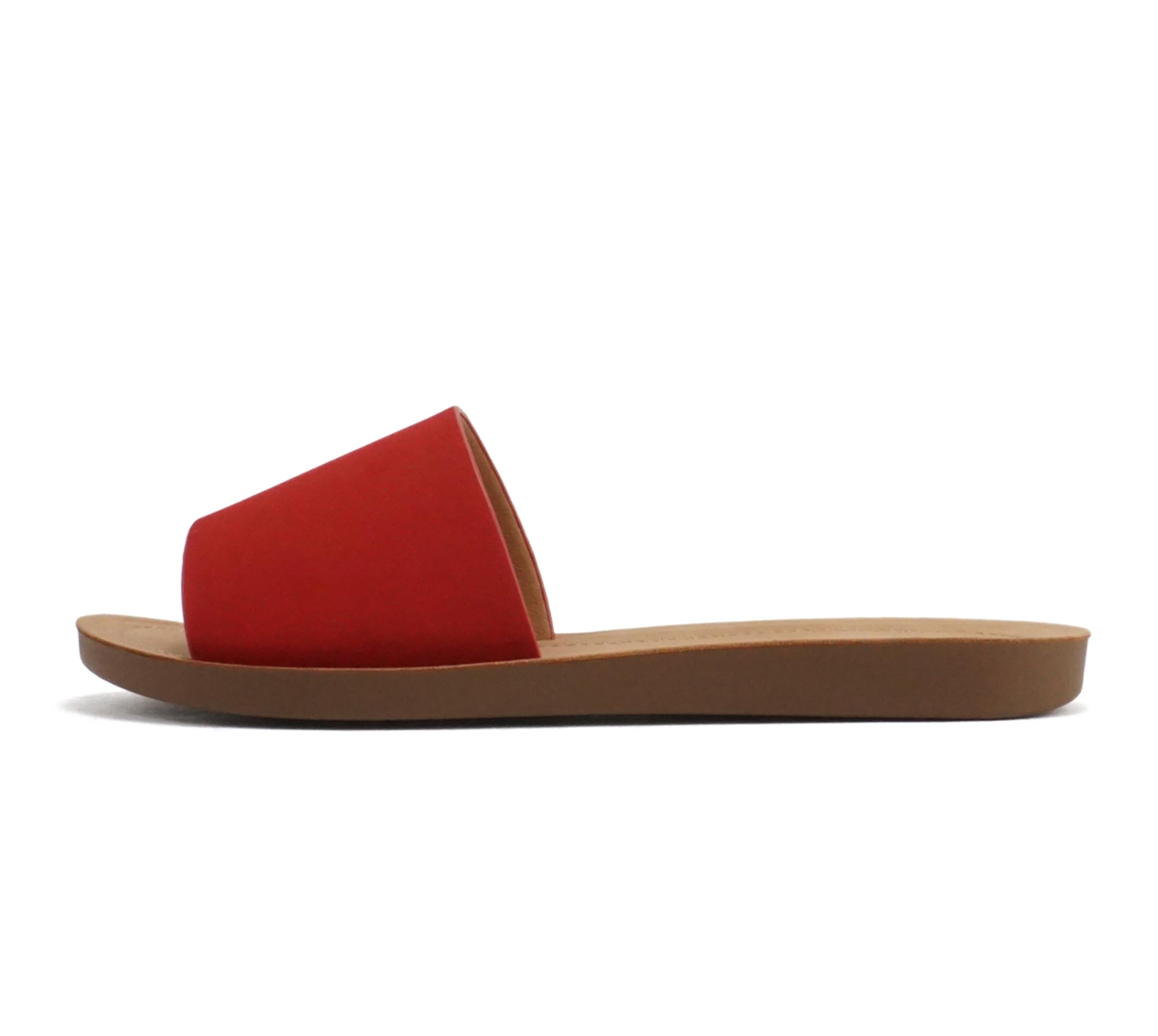 Soda Shoes Efron-S Women Flip Flops Basic Plain Slippers Slip On Sandals Slides Casual Peep Toe Beach