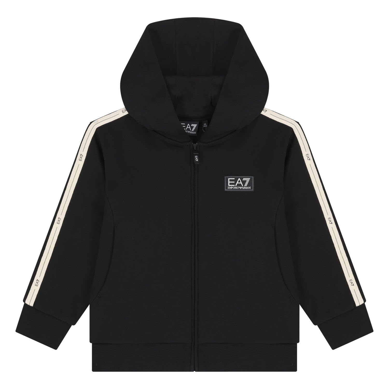 Emporio Armani EA7 Sudadera abierta con capucha para niños y jóvenes Logo Series Boy de algodón afelpado, 7B000193
