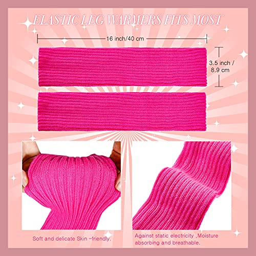 Image of Syhood 80s Women Neon Leg Warmers Knit Ribbed Leg Warmer for Party Accessories