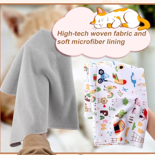 Image of Gosknor Cat Wrap for Grooming, Cute Pattern Anti-Scratch Self-Adhesive Cat Grooming Wrap Cat Burrito Wraps Cat Swaddle Wraps Cat Restraint for Nail Clipping Multifunctional Pet Tools