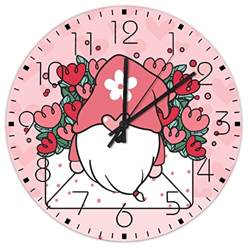 Horloge murale analogique en bois rose 38 cm pour cuisine et café - 2