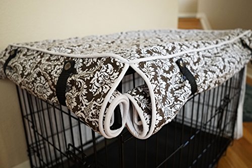 528zone Designer Brown Damask Dog Pet Wire Kennel Crate Cage House Cover (Small, Medium, Large, XL, XXL) (Small 24x18x21… - Image 5
