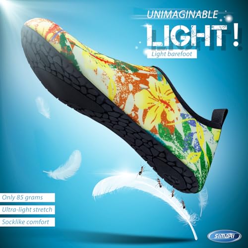 Image of SIMARI Water Shoes for Women Men Swim Aqua Socks Beach Pool Essentials Barefoot Surf River Boat Kayak Sea Yoga Sand Exercise Sport Accessories Breathable Quick-Dry Adult Youth Kid Size SWS001