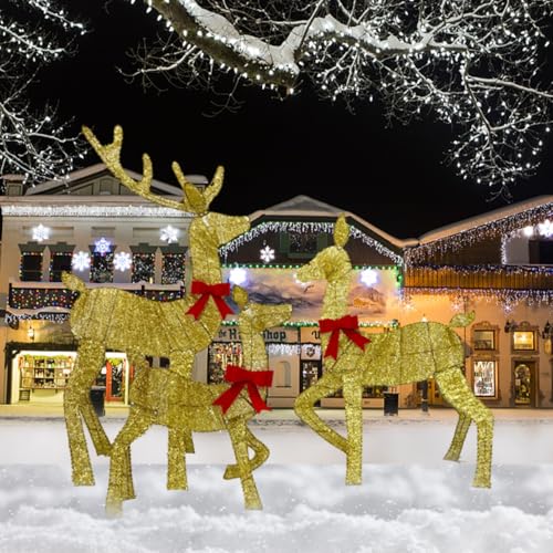 Deko Rentier Beleuchtet 30 Gresonic Beleuchtetes Weihnachtsrentier, LED Rentier,Beleuchtete...