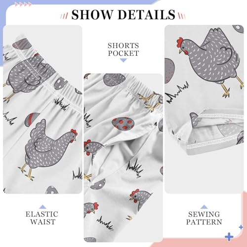 ZZXXB Chick Eggs Boys Long Pants Soft Trousers Elastic Waist Kids Lounge Bottoms with Pockets S-XL4