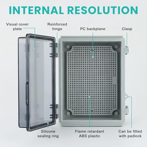 Miniatura 4 de Caja De Conexiones Resistente Al Agua Ip66: Caja De Distribución Para Montaje En Superficie, Caja De Conexiones Eléctricas Abs, Caja De Distribución Exterior, Armario De Distribución Transparente