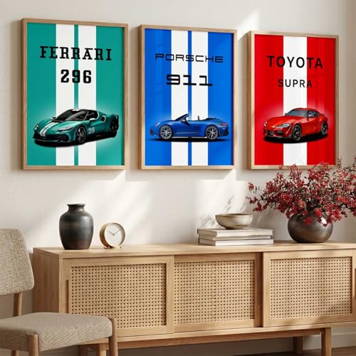 Image of kotart Big Sports Car Framed Posters Gift Items | Design 903 Beige | PaintingGXLBR903