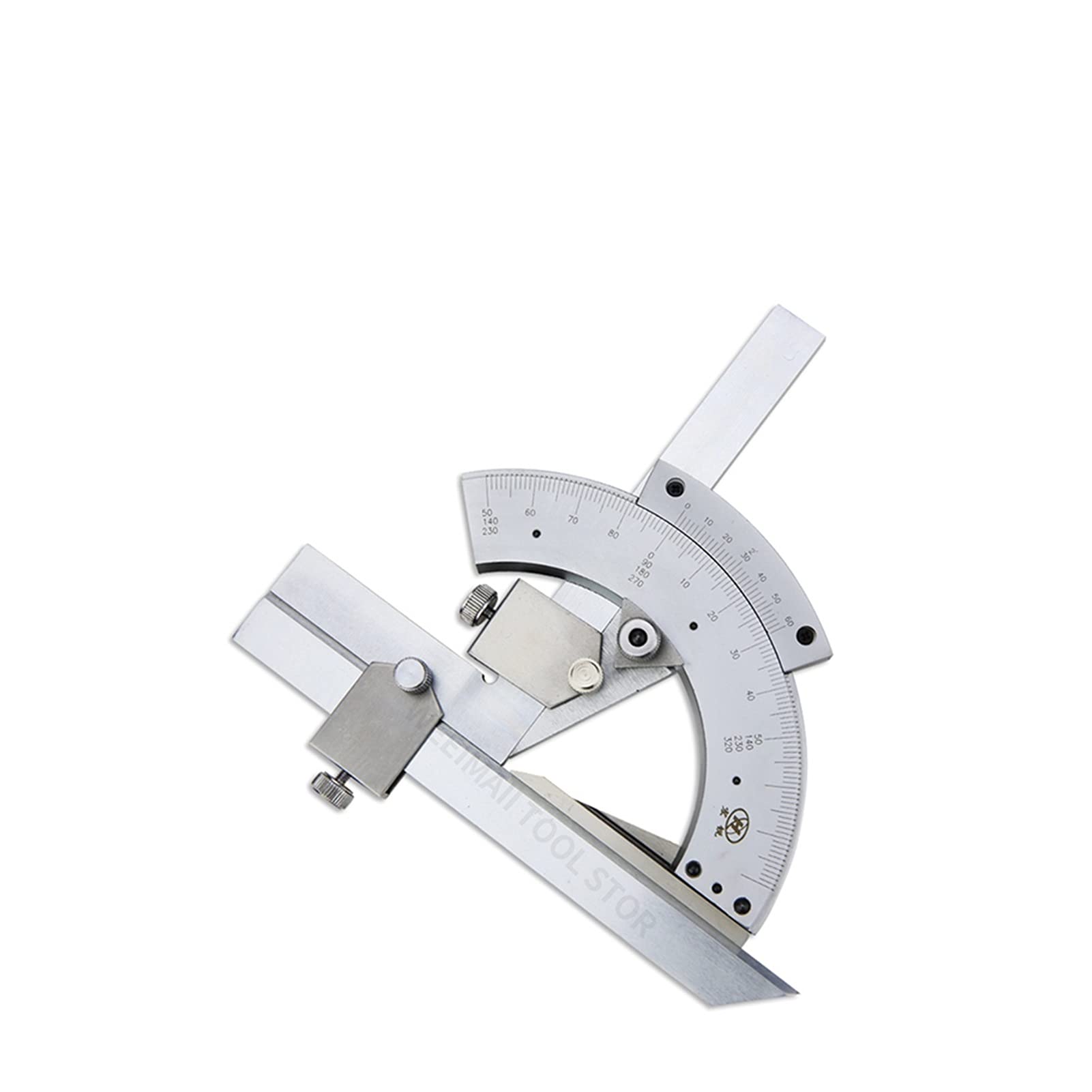 Messwerkzeug 320 Grad Universal Winkellineal Kegel Winkelmesser Winkelmessgerät Edelstahl Winkel Lineal Holzbearbeitungswerkzeuge (Color : 360 Stainless Steel)