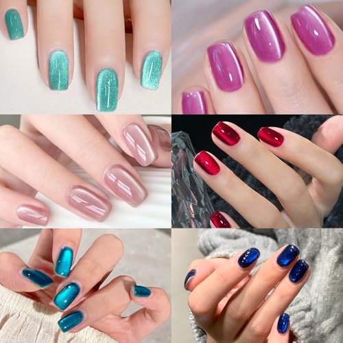 Image of 288 Pcs Short Square Press on Nails Glitter Fake Nails French Tip Nail Press ons 12 Color with Design Glossy Full Cover Easy Apply Manicure Kit for Women